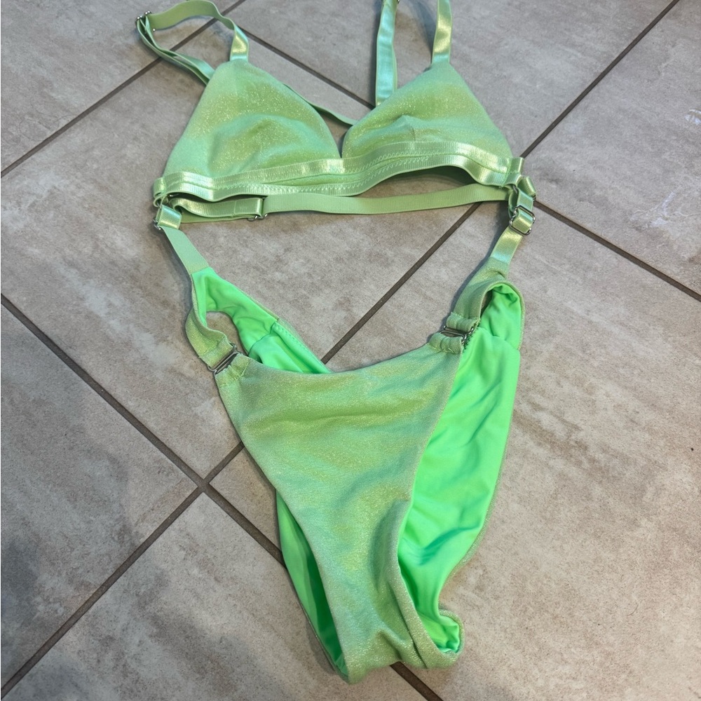 Women’s Light Green Triangle Bikini Set - Brand - Picture 2 of 2